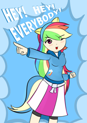 Size: 2507x3541 | Tagged: safe, artist:netnavi20x5, rainbow dash, equestria girls, clothes, female, multicolored hair, solo