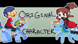 Size: 957x543 | Tagged: safe, rainbow dash, oc, pegasus, pony, blue coat, female, mare, multicolored mane, youtube