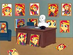 Size: 469x359 | Tagged: safe, artist:hannah-joy64, sunset shimmer, equestria girls, /mlp/, 60s spider-man, brony, feels, forced meme, meme, waifu