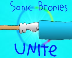 Size: 850x690 | Tagged: safe, artist:hedgehogninja94, rainbow dash, pegasus, pony, background pony strikes again, brofist, brony, crossover, hoofbump, sonic the hedgehog (series)