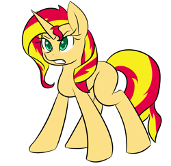 Size: 1369x1329 | Tagged: safe, artist:color-spark, sunset shimmer, pony, unicorn, missing cutie mark, solo