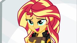 Size: 1100x618 | Tagged: safe, screencap, sunset shimmer, equestria girls, friendship games, book, lidded eyes