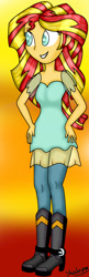 Size: 528x1635 | Tagged: safe, artist:shabrina025, sunset shimmer, equestria girls, hand on hip, solo