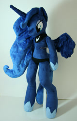 Size: 1020x1600 | Tagged: safe, artist:yukamina-plushies, princess luna, alicorn, anthro, anthro plushie, female, horn, irl, jewelry, photo, plushie, regalia, solo, wings