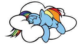 Size: 3588x2042 | Tagged: safe, artist:mahaugher, rainbow dash, pegasus, pony, cloud, sleeping, solo