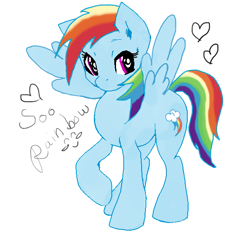 Size: 586x576 | Tagged: artist needed, source needed, safe, rainbow dash, pegasus, pony, heart, solo