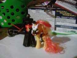 Size: 1600x1200 | Tagged: safe, sunset shimmer, pony, unicorn, accessory exchange, brushable, crossover, custom, disney, hasbro, knights of ren, kylo ren, star wars, star wars: the force awakens, sunset shimmer armored, toy