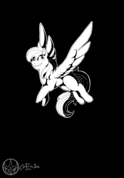 Size: 2428x3484 | Tagged: safe, artist:aeritus, rainbow dash, pegasus, pony, female, mare, monochrome, simple background, solo