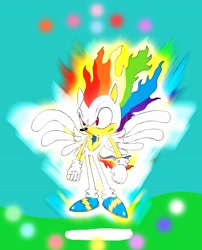 Size: 3500x4324 | Tagged: safe, artist:lightdegel, rainbow dash, absurd resolution, crossover, fusion, sonic the hedgehog, sonic the hedgehog (series), super rainbow dash, super sonic