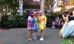 Size: 2592x1552 | Tagged: safe, artist:rontoday2012, fluttershy, rainbow dash, rarity, human, cosplay, hasbro, irl, irl human, photo, singapore