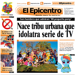 Size: 1176x1178 | Tagged: safe, rainbow dash, pegasus, pony, article, brony, chile, clothes, cosplay, costume, el epicentro, newspaper, spanish