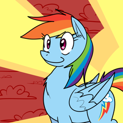 Size: 1000x1000 | Tagged: safe, artist:reiduran, rainbow dash, pegasus, pony, female, mare, simple background, solo