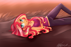 Size: 1024x683 | Tagged: safe, artist:wubcakeva, sunset shimmer, equestria girls, breasts, cleavage, clothes, cute, female, shimmerbetes, solo, tanktop