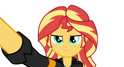 Size: 2200x1200 | Tagged: safe, artist:coldlypainter, sunset shimmer, acadeca, equestria girls, friendship games, clothes, leather jacket, simple background, solo, transparent background, vector