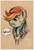 Size: 444x647 | Tagged: safe, artist:uglyapple, rainbow dash, pegasus, pony, angry, beanie, bust, clothes, hat, hoodie, necklace, one word, portrait, rainbow douche, solo, speech bubble, swag, traditional art