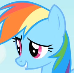 Size: 360x356 | Tagged: safe, screencap, rainbow dash, pegasus, pony, female, mare, simple background, solo