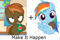 Size: 600x400 | Tagged: safe, button mash, rainbow dash, pegasus, pony, exploitable meme, juice box, make it happen, meme, milkshake, milkshake ponies