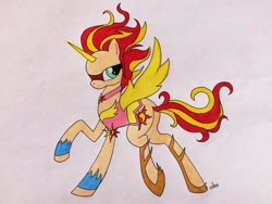 Size: 1024x768 | Tagged: safe, artist:tvensnake, sunset shimmer, pony, equestria girls, friendship games, daydream shimmer, shimmercorn, solo, traditional art