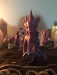 Size: 3024x4032 | Tagged: safe, princess luna, pony, brushable, irl, pagan, pentagram, photo, religion, ring, toy, wiccan