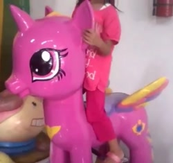 Size: 1323x1242 | Tagged: safe, screencap, princess cadance, bootleg, irl, kiddie ride, photo