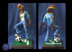 Size: 800x582 | Tagged: safe, artist:mlpendlessnight, rainbow dash, football, humanized, sculpture