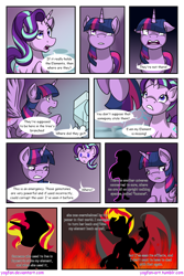 Size: 1024x1536 | Tagged: safe, artist:yogfan, starlight glimmer, sunset satan, sunset shimmer, twilight sparkle, pony, comic:but i do now, equestria girls, comic, silhouette