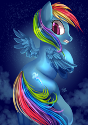 Size: 2480x3508 | Tagged: safe, artist:trojan-pony, rainbow dash, pegasus, pony, solo, spread wings, wings