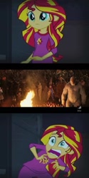 Size: 509x1020 | Tagged: safe, sunset shimmer, gnome, equestria girls, abominable snowman, clown, exploitable meme, goosebumps, meme, sunset screamer