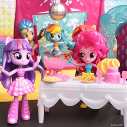 Size: 1080x1080 | Tagged: safe, flash sentry, pinkie pie, rainbow dash, sunset shimmer, twilight sparkle, equestria girls, doll, equestria girls minis, eqventures of the minis, irl, photo, toy