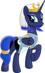 Size: 3652x5930 | Tagged: safe, artist:kopcap94, princess luna, alicorn, pony, .svg available, accessory swap, clothes swap, egyptian, lunambula, plot, simple background, solo, transparent background, vector