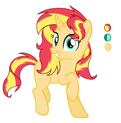 Size: 1888x1928 | Tagged: safe, artist:thesmall-artist, sunset shimmer, pony, unicorn, base used, cute, female, grin, happy, looking at you, mare, messy mane, raised hoof, shimmerbetes, simple background, smiling, solo, transparent background