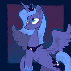 Size: 2000x2000 | Tagged: safe, artist:waackery, princess luna, alicorn, pony, female, mare, s1 luna, smiling, solo