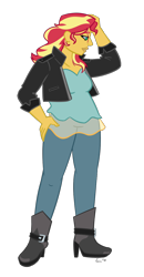 Size: 650x1250 | Tagged: safe, artist:rivalcat, sunset shimmer, human, equestria girls, female, hand on hip, simple background, solo, transparent background