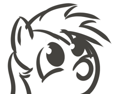 Size: 640x480 | Tagged: safe, artist:tggeko, rainbow dash, pegasus, pony, cute, monochrome, smiling, solo