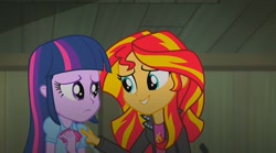 Size: 1911x1061 | Tagged: safe, screencap, sunset shimmer, twilight sparkle, equestria girls, female