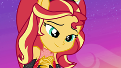 Size: 1920x1080 | Tagged: safe, screencap, sunset shimmer, better together, equestria girls, forgotten friendship, female, ponied up, sleeveless, solo, super ponied up