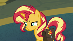 Size: 1920x1080 | Tagged: safe, screencap, sunset shimmer, pony, unicorn, better together, equestria girls, forgotten friendship, female, mare, saddle bag, solo