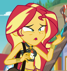 Size: 931x983 | Tagged: safe, screencap, sunset shimmer, better together, equestria girls, forgotten friendship, belly button, faic, geode of empathy, magical geodes, midriff, sleeveless, solo