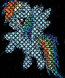 Size: 600x715 | Tagged: safe, artist:dandios, rainbow dash, pegasus, pony, blue coat, female, mare, multicolored mane, solo, stained glass