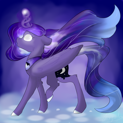 Size: 3000x3000 | Tagged: safe, artist:royalwolf1111, princess luna, alicorn, pony, beautiful, dream realm, glowing eyes, solo