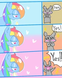 Size: 614x778 | Tagged: safe, rainbow dash, pegasus, pony, ask-rainbowshy-plz, blushing, comic, female, mare