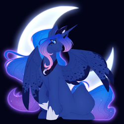 Size: 1540x1540 | Tagged: safe, artist:purplegrim40, princess luna, alicorn, pony, female, looking at you, mare, solo