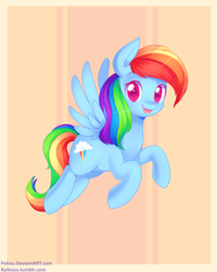 Size: 534x667 | Tagged: safe, artist:pekou, rainbow dash, pegasus, pony, happy, smiling, solo