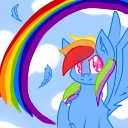 Size: 400x400 | Tagged: safe, artist:maplekitty34, rainbow dash, pegasus, pony, detailed background, female, mare, solo