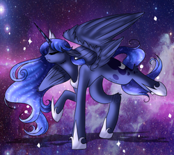 Size: 1594x1420 | Tagged: safe, artist:clefficia, artist:macaroonburst, princess luna, alicorn, pony, solo