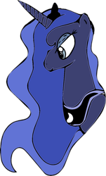 Size: 1936x3200 | Tagged: safe, artist:knittedstable, princess luna, alicorn, pony, bust, colored, flat colors, original art, simple background, solo, transparent background