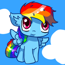 Size: 512x512 | Tagged: safe, artist:askfillydash, rainbow dash, pegasus, pony, filly, filly rainbow dash, smiling, solo