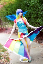 Size: 640x960 | Tagged: safe, artist:rougeleaderred, rainbow dash, human, cosplay, irl, irl human, photo, solo