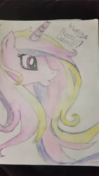 Size: 2988x5312 | Tagged: safe, artist:scottishlunaripoff, princess cadance, alicorn, pony, colored, drawing, sketch, solo, traditional art