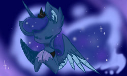 Size: 800x480 | Tagged: safe, artist:jisuppe, princess luna, alicorn, pony, bust, portrait, solo